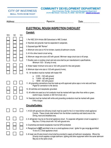 Fillable Online Electrical rough inspection checklist Fax Email Print - pdfFiller