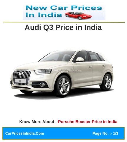 Audi Q3 Price in India by Manoj Kumar - Issuu