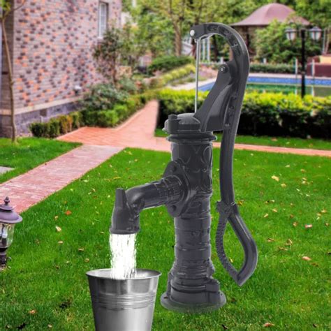 HAND PUMP CAST Iron well water Pitcher Press Suction Yard Ponds Garden Kit Home $122.32 - PicClick