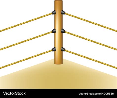 Boxing ring with brown ropes Royalty Free Vector Image