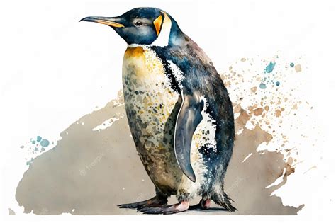 Premium AI Image | Watercolor penguin illustration white backgroundGenerative AI