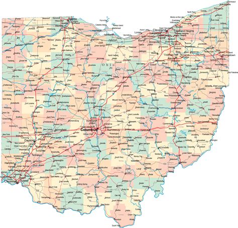 Printable State Of Ohio Map