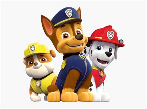 Paw Patrol Chase, Rubble And Marshall - Paw Patrol Chase Marshall Rubble, HD Png Download is ...