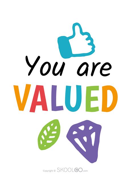 You Are Valued - Free Classroom Poster - SKOOLGO