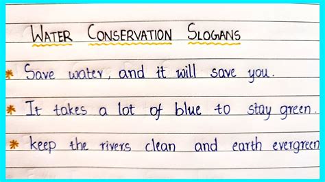 Slogans On Water Conservation In English || Essential Essay Writing ...