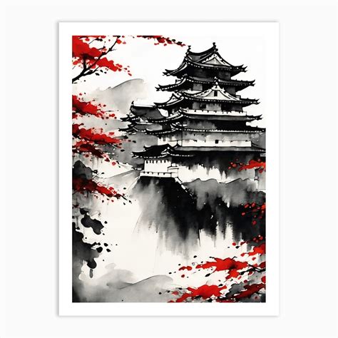 Japanese Castle Painting Art Print by A Thousand Words - Fy