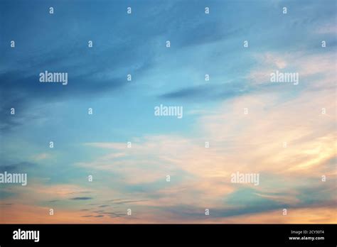 Sunset evening stormy sky with clouds Stock Photo - Alamy