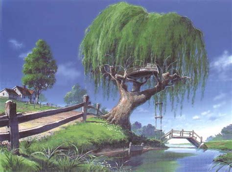 Fantasy background, Willow tree, Background