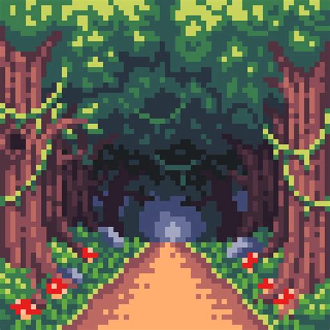 [OC] Forest Pathway, 64x64 : r/PixelArt