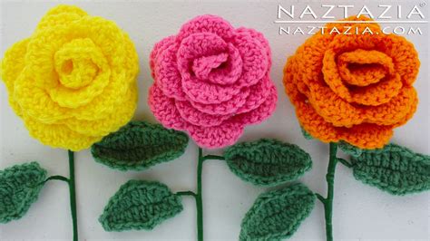 NEW CROCHET ROSE AND LEAF PATTERN - Crochet