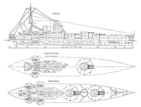 Outline and plan of the battleship HMS Nelson [2241 x 1713] : r/WorldOfWarships