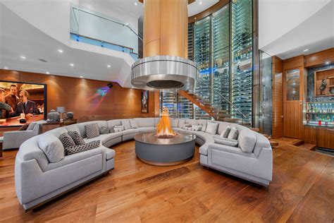 Spectacular Luxury Home with Curved Glass Wine Wall and Indoor Fire Pit | iDesignArch | Interior ...