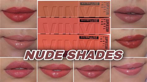 Maybelline Superstay Vinyl Ink | All NUDE SHOCK shades swatches - YouTube