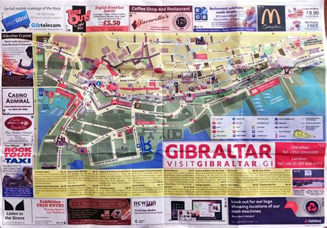 Large detailed tourist map of Gibraltar city | Gibraltar | Europe | Mapsland | Maps of the World