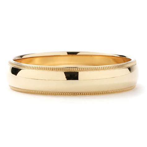 Milgrain 5mm Wedding Band in Yellow Gold | New York Jewelers Chicago