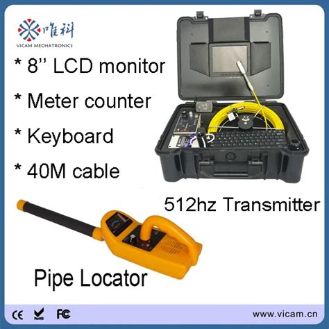 Pipe locator 512hz transmitter drain sewer pipe inspection camera with ...