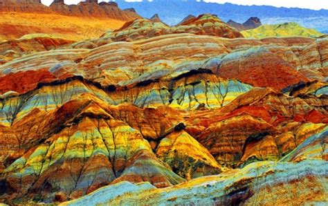 Magical Rainbow Mountains at the Zhangye Danxia Landform Geological Park in Gansu , China : r/pics