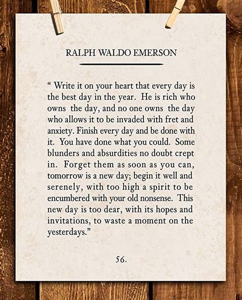 Write It On Your Heart - Motivational Wall Decor Print, Ralph Waldo ...