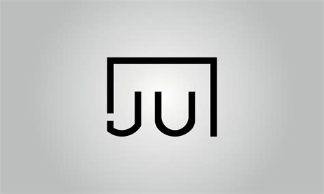 Letter JU logo design. JU logo with square shape in black colors vector free vector template ...