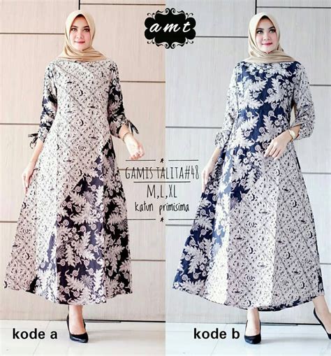 Model Baju Batik Gamis Kombinasi - Homecare24