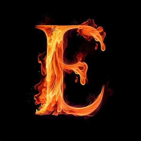 Premium AI Image | Letter E fire with flames generative ai generated