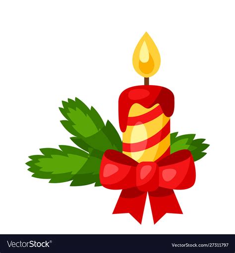 Christmas candle Royalty Free Vector Image - VectorStock