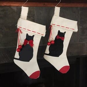 Cat Christmas Stocking, Christmas Cat Stocking, Black Cat Christmas ...