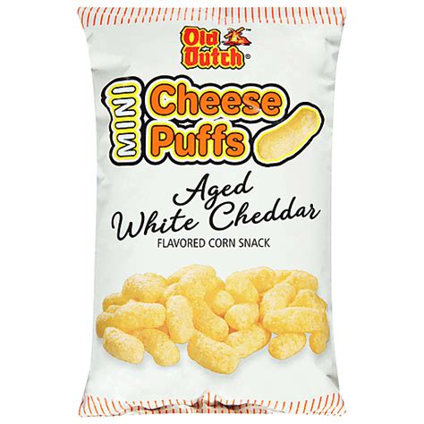 Old Dutch Cheese Puffs, Aged White Cheddar, Mini 8.5 Oz | Cheese ...