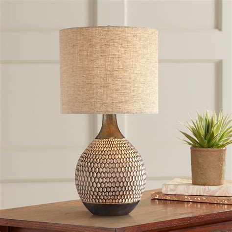 360 Lighting Mid Century Modern Accent Table Lamp 21" High Brown ...