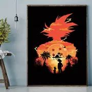 Anime Black Poster - Japanese Anime Character Silhouette Canvas ...