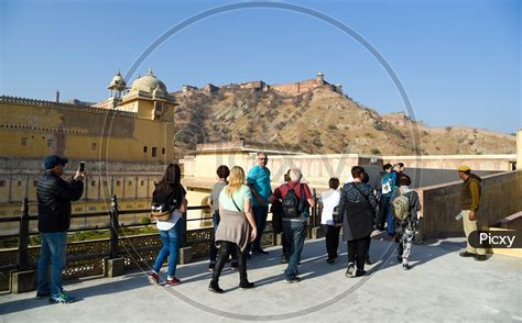 Image of Tourists inside Amer Fort-XV265067-Picxy