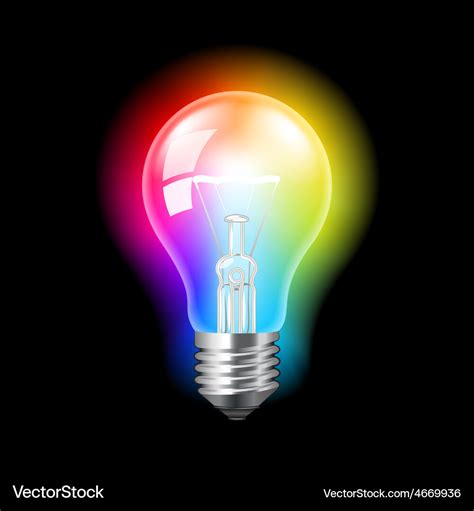 Bulb with colorful light background Royalty Free Vector