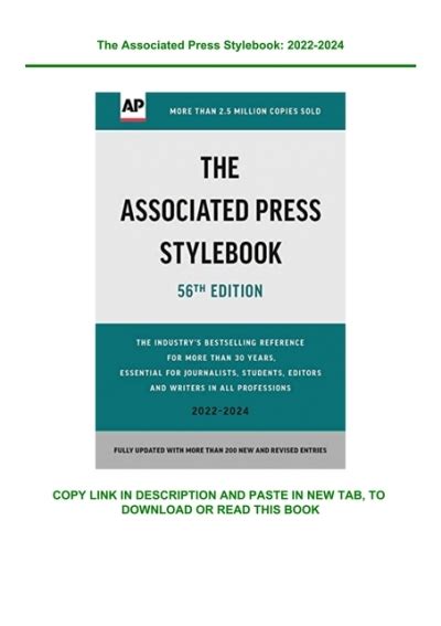 (READ-PDF!) The Associated Press Stylebook 2022-2024 [Free Ebook]