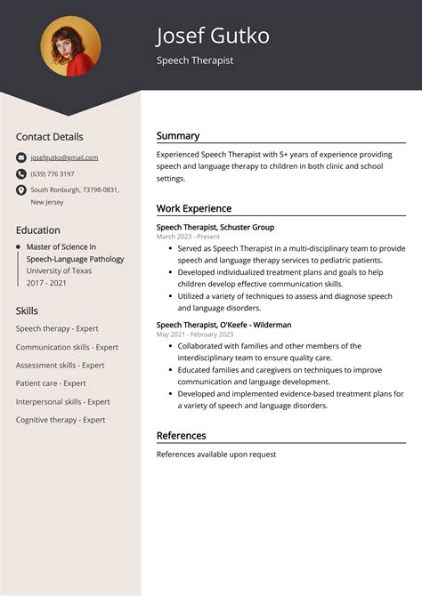 Speech Therapist Resume Example (Free Guide)