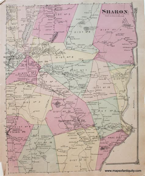 1874 - Sharon, Connecticut *****SOLD***** - Antique Map – Maps of Antiquity