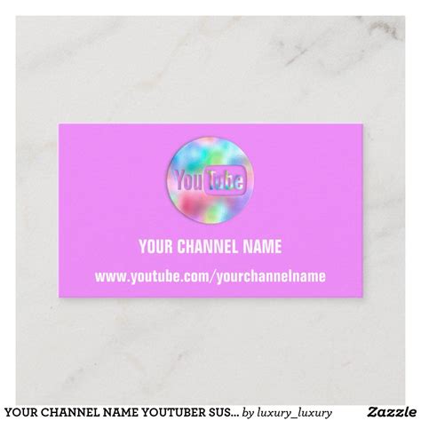 Channel name you tuber logo qr code holograph business card zazzle – Artofit