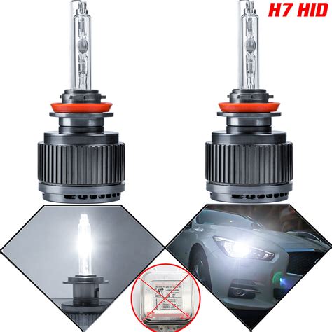 H7 HID 6000K - 7000K Xenon White LED Bulbs For Headlight Halogen Lamps ...