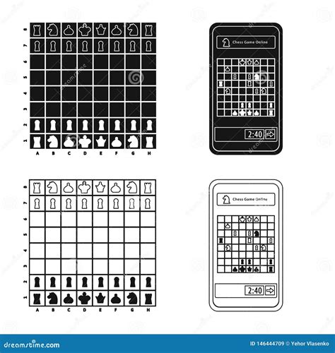 Vector Design of Checkmate and Thin Sign. Collection of Checkmate and Target Stock Vector ...