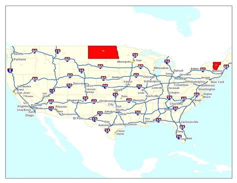 Printable United States Interstate Map - Printable US Maps