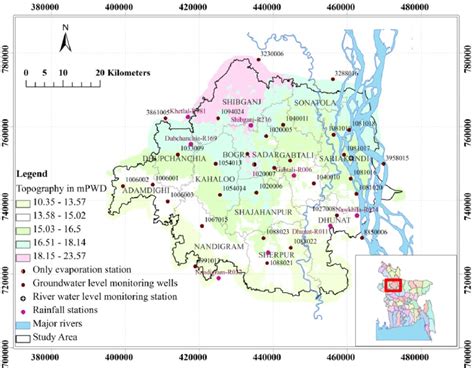 Map of the study area (Bogura district) Data Collection and Projection... | Download Scientific ...