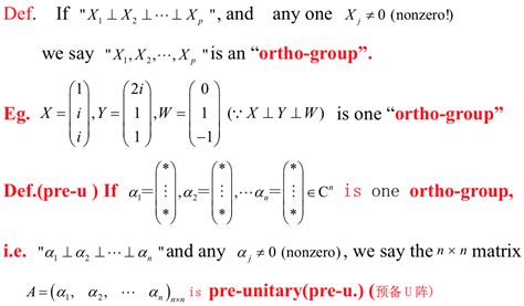 matrices - What's a pre-unitary (pre-u) matrix? And a pre-column ...