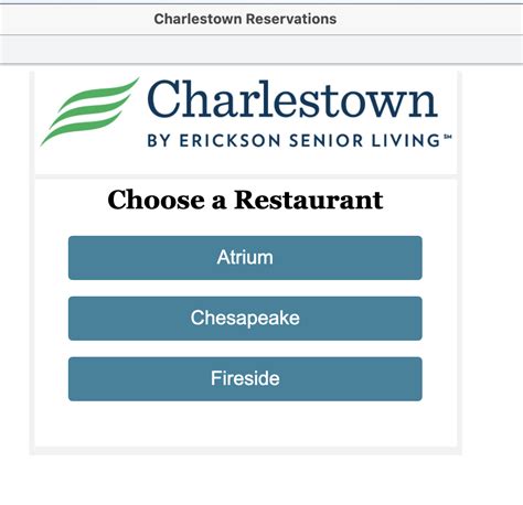 Online Dining Reservations at Charlestown | Charlestown Retirement Community Residents