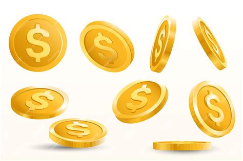 Premium Vector | Set of gold coins vector