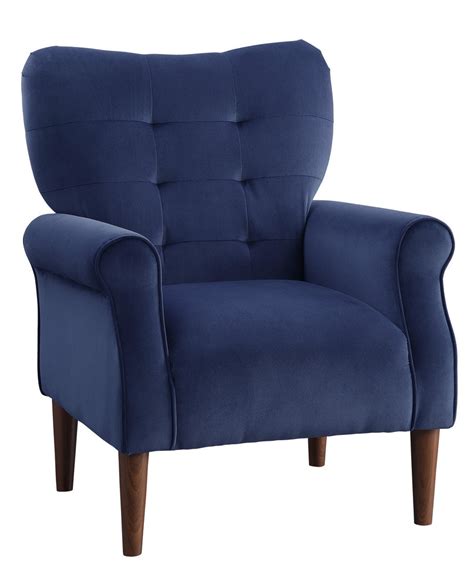 Kyrie Navy Blue Velvet Fabric Accent Chair – Aetna Stores