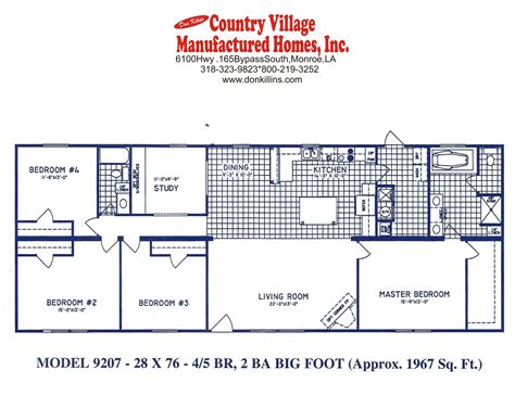 Double Wide Floorplans – Don Killins Country Village Manufactured Homes, Inc.