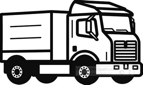 Transportation Outline Clipart-truck black white outline clip art