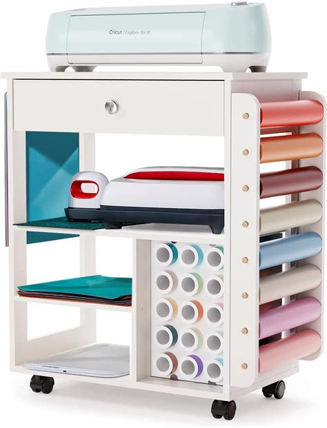 Organization and Storage Cart Compatible with Cricut Machine, Rolling Craft Storage Organizer ...