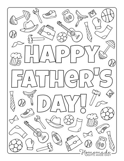 Happy Father's Day Coloring Pages for Kids