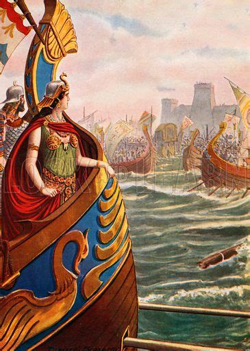 Cleopatra at the battle of Actium stock image | Look and Learn