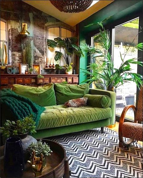 Green Sofa Boho Living Room - Living Room : Home Decorating Ideas #OJk6N5a2ky